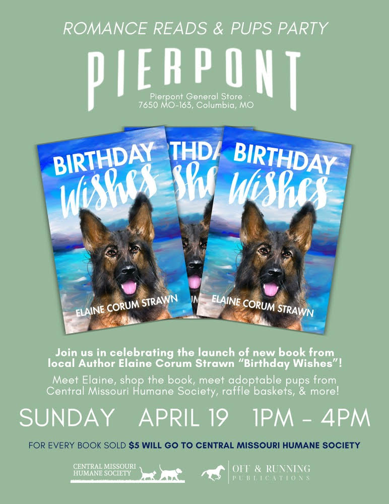 Event flyer with book illustration and event information