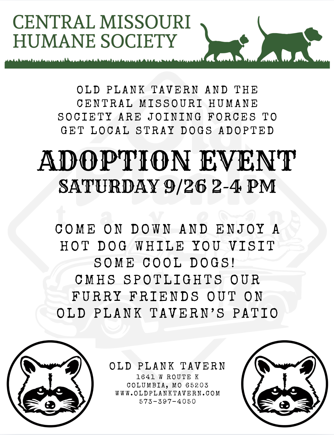 Flyer with event info